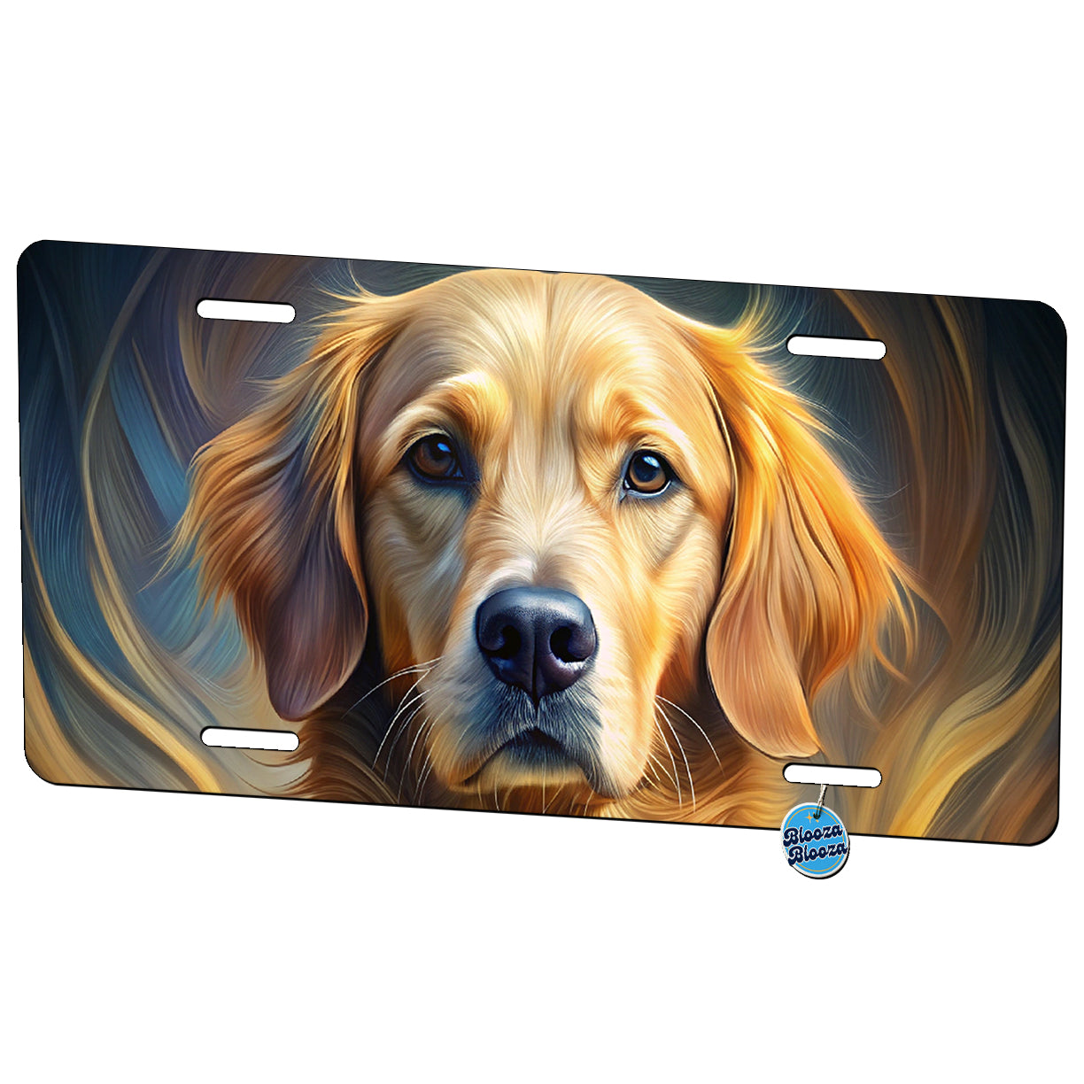 Golden Retriever Dog Abstract Stylized Art Metal Vanity Novelty Tag License Plate for Trucks Cars SUVs