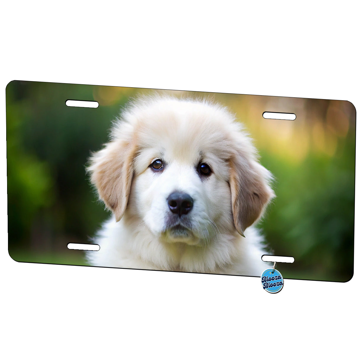 Great Pyrenees Dog Puppy Photo Metal Vanity Novelty Tag License Plate for Trucks Cars SUVs