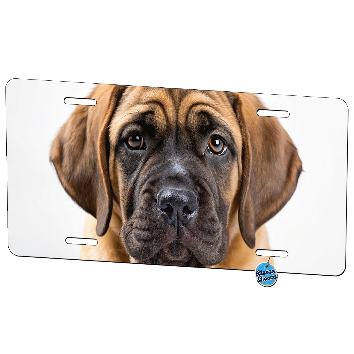 Mastiff Dog Puppy Photo Metal Vanity Novelty Tag License Plate for Trucks Cars SUVs