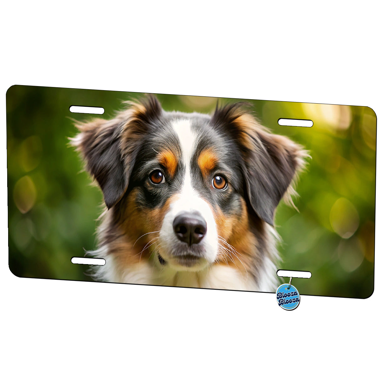 Miniature American Shepherd Dog Photo Metal Vanity Novelty Tag License Plate for Trucks Cars SUVs