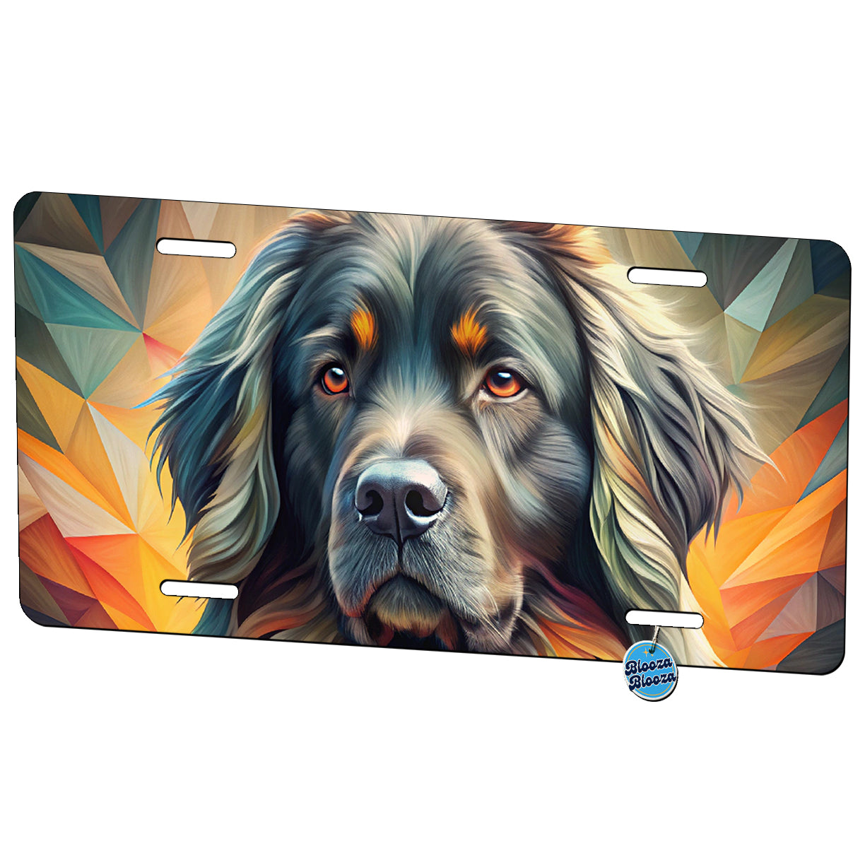 Newfoundland Dog Abstract Stylized Art Metal Vanity Novelty Tag License Plate for Trucks Cars SUVs