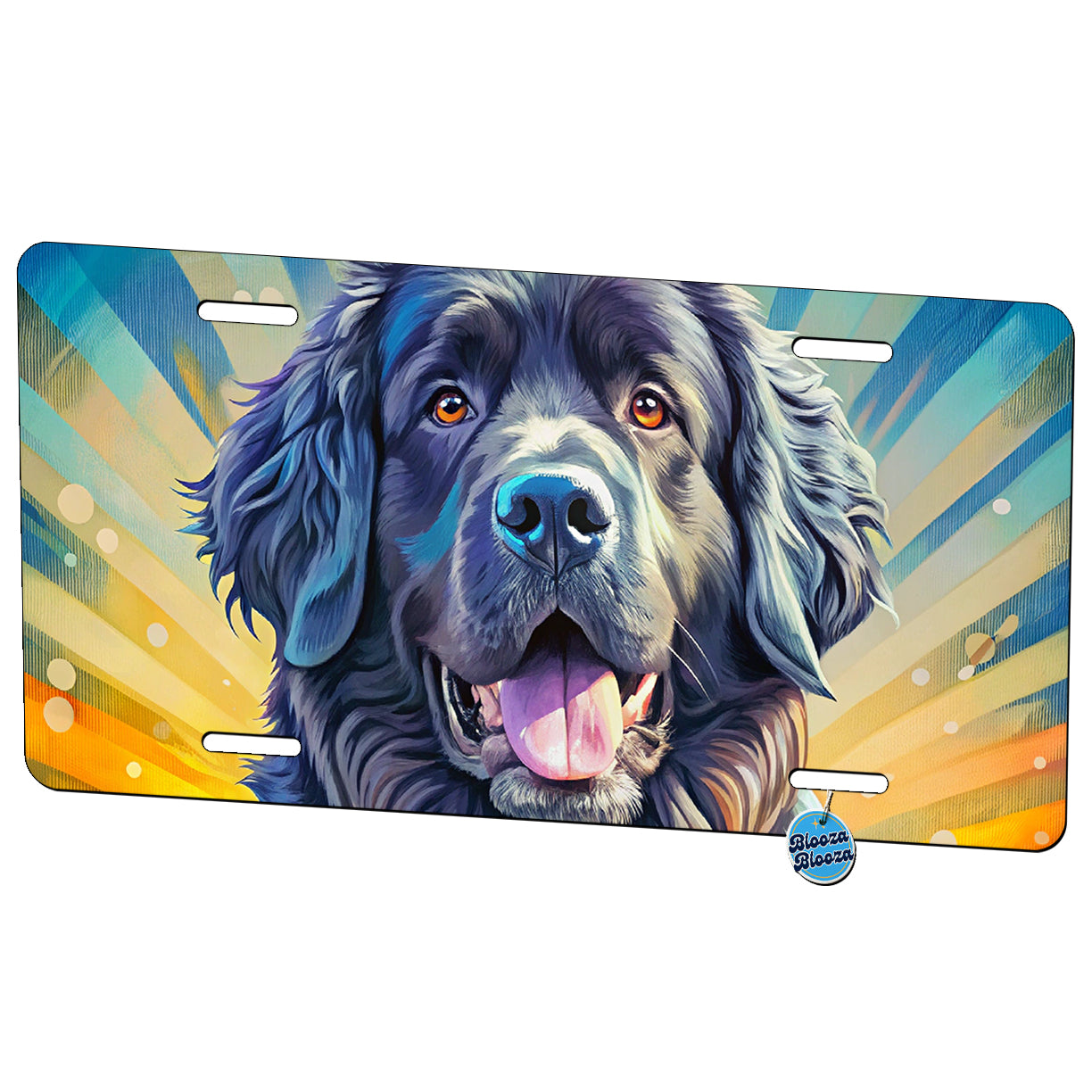 Newfoundland Dog Pop Art Metal Vanity Novelty Tag License Plate for Trucks Cars SUVs