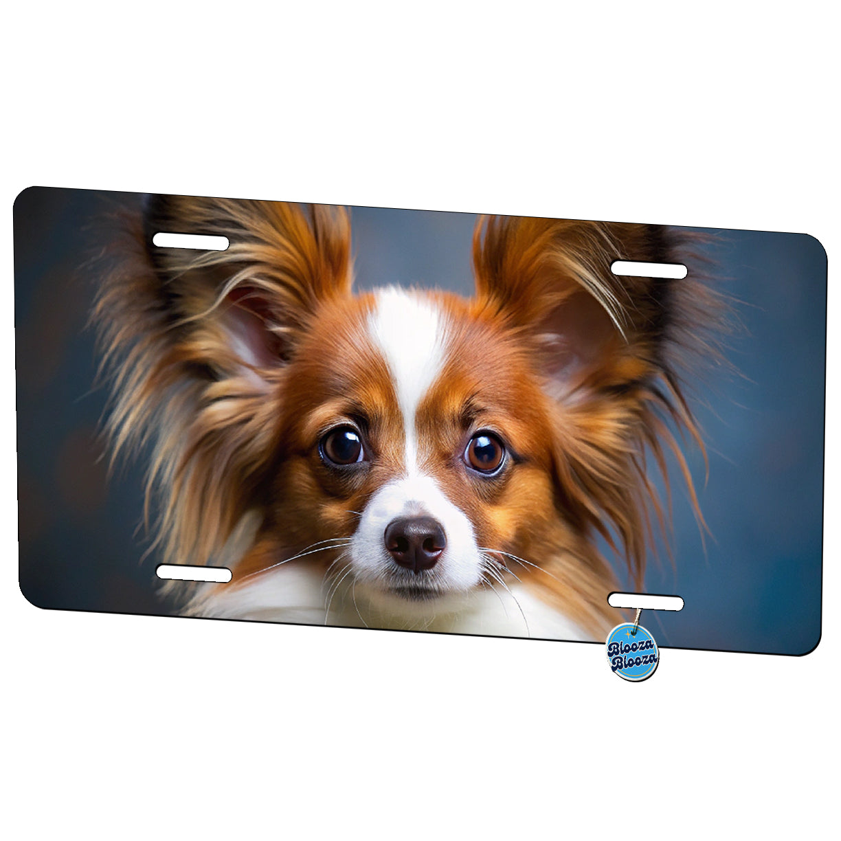Papillion Dog Puppy Photo Metal Vanity Novelty Tag License Plate for Trucks Cars SUVs