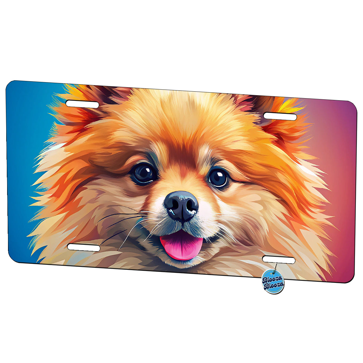 Pomeranian Dog Pop Art Metal Vanity Novelty Tag License Plate for Trucks Cars SUVs