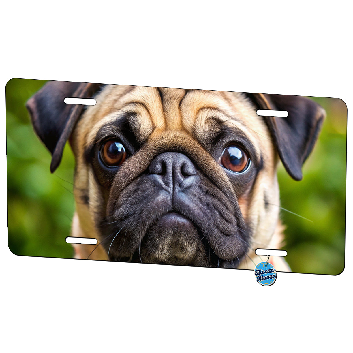 Pug Dog Photo Metal Vanity Novelty Tag License Plate for Trucks Cars SUVs