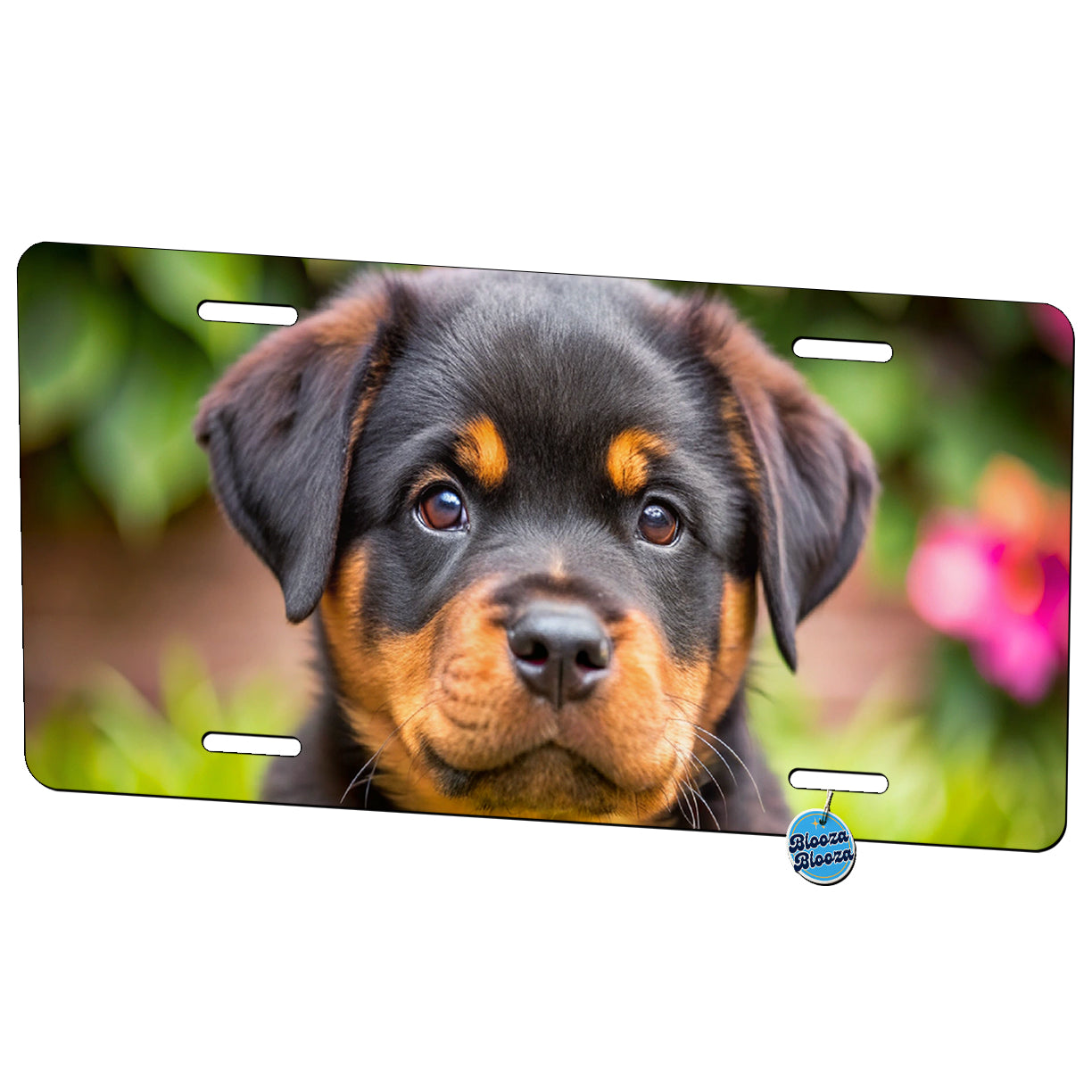 Rottweiler Dog Puppy Photo Metal Vanity Novelty Tag License Plate for Trucks Cars SUVs
