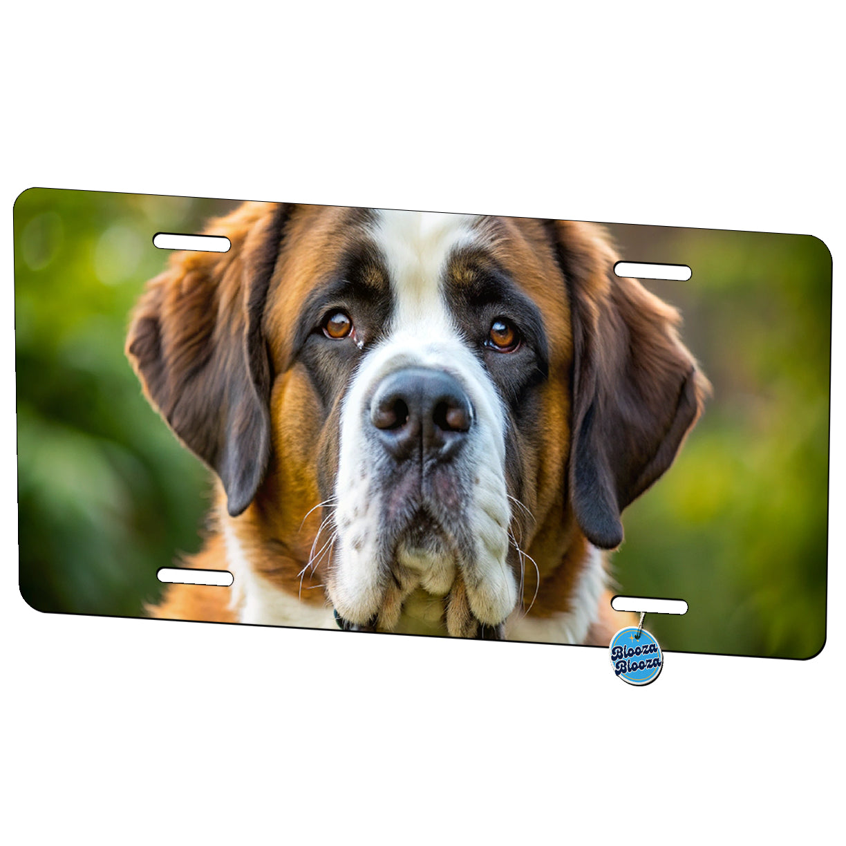 Saint Bernard Dog Photo Metal Vanity Novelty Tag License Plate for Trucks Cars SUVs