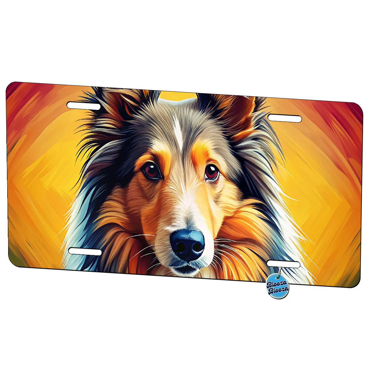 Shetland Sheepdog Sheltie Dog Pop Art Metal Vanity Novelty Tag License Plate for Trucks Cars SUVs