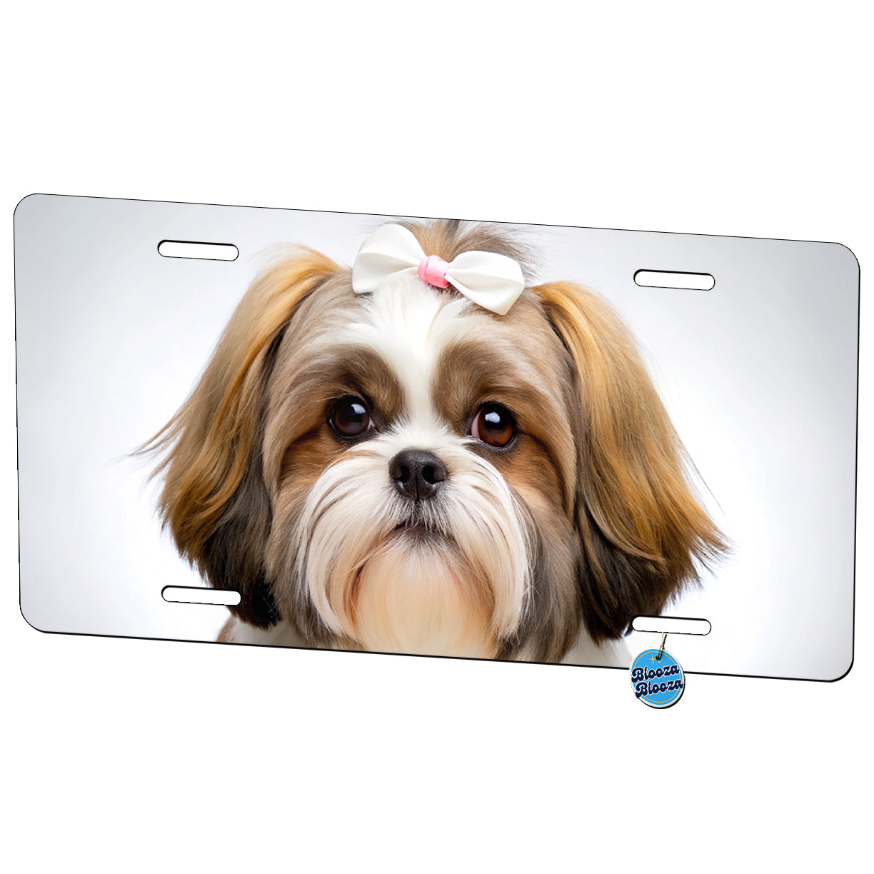 Shih Tzu Dog Photo Metal Vanity Novelty Tag License Plate for Trucks Cars SUVs