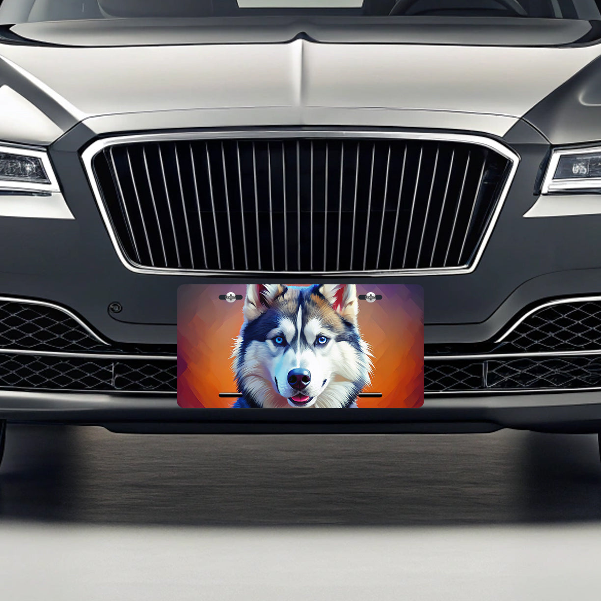 Siberian Husky Dog Pop Art Metal Vanity Novelty Tag License Plate for Trucks Cars SUVs