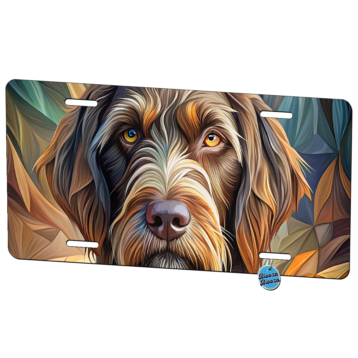 Wirehaired Pointing Griffon Dog Abstract Stylized Art Metal Vanity Novelty Tag License Plate for Trucks Cars SUVs