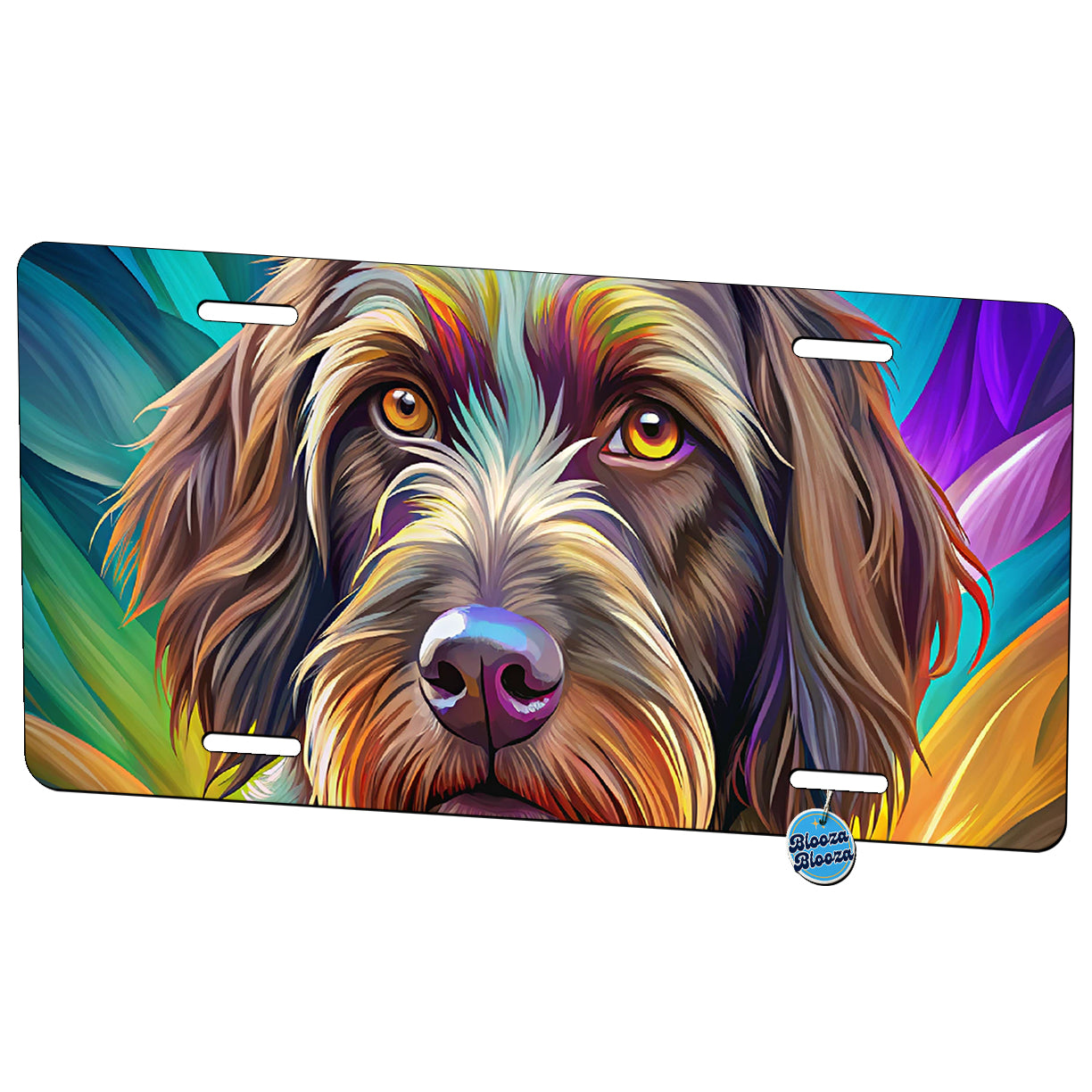 Wirehaired Pointing Griffon Dog Pop Art Metal Vanity Novelty Tag License Plate for Trucks Cars SUVs