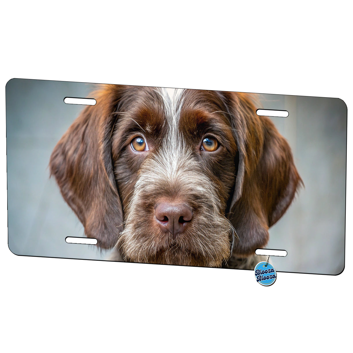 Wirehaired Pointing Griffon Dog Puppy Photo Metal Vanity Novelty Tag License Plate for Trucks Cars SUVs