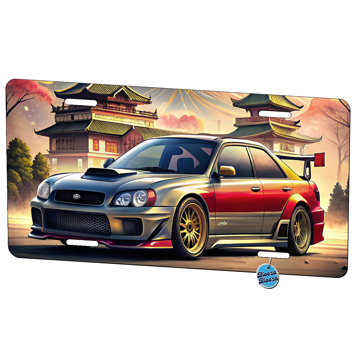Japanese JDM Tuner Car Art Landscape Metal Vanity Novelty Tag License Plate for Trucks Cars SUVs