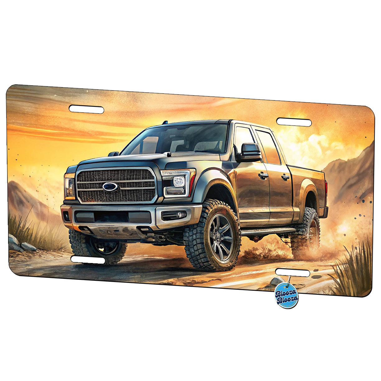 Modern Off-Road Truck Art Metal Vanity Novelty Tag License Plate for Trucks Cars SUVs