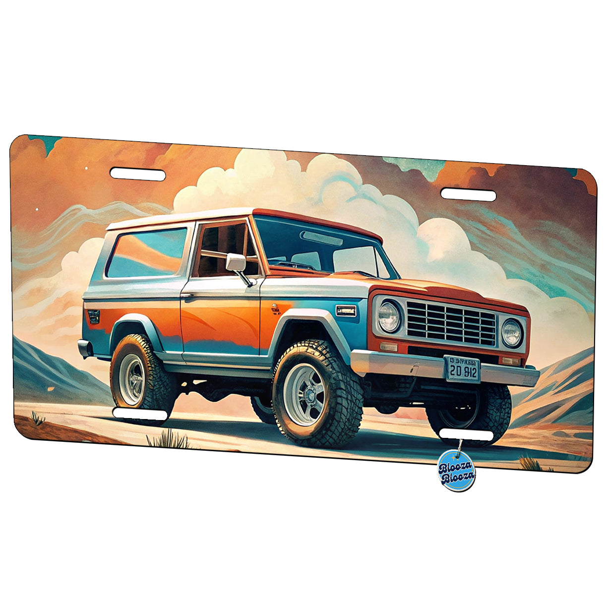 Retro Classic Off-Road Truck Art Metal Vanity Novelty Tag License Plate for Trucks Cars SUVs
