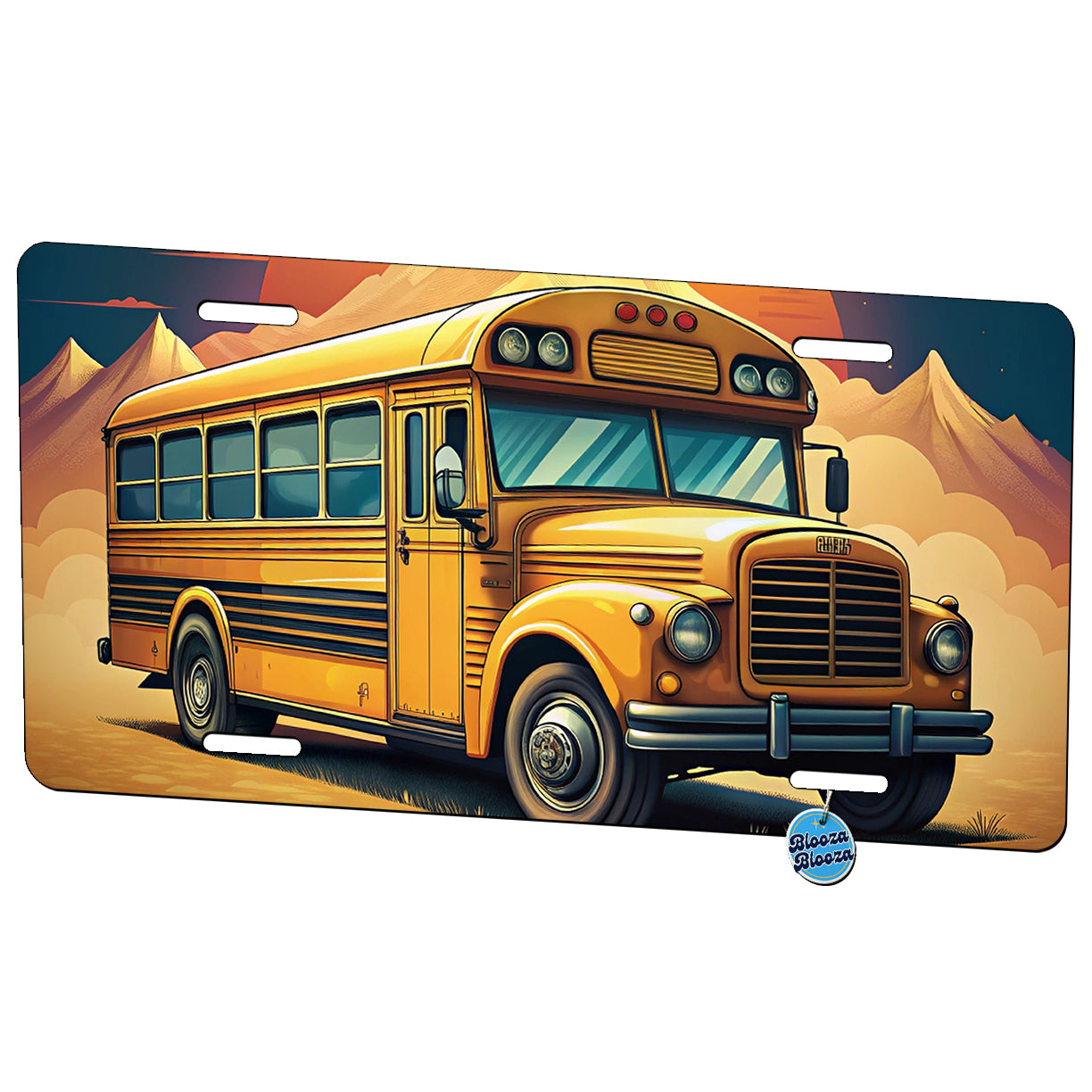 Retro Classic School Bus Metal Vanity Novelty Tag License Plate for Trucks Cars SUVs