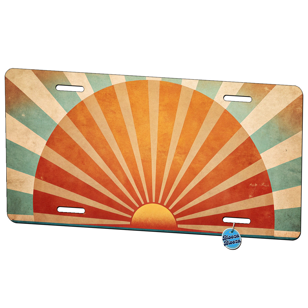 Retro Vintage Rising Sun Design Metal Vanity Novelty Tag License Plate for Trucks Cars SUVs