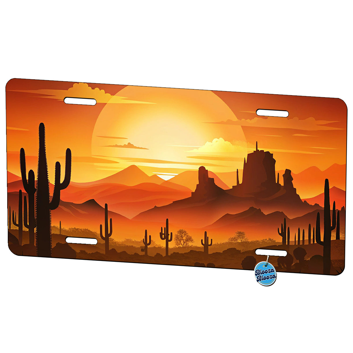 Wild West Sunset Southwest Landscape Silhouette Metal Vanity Novelty Tag License Plate for Trucks Cars SUVs