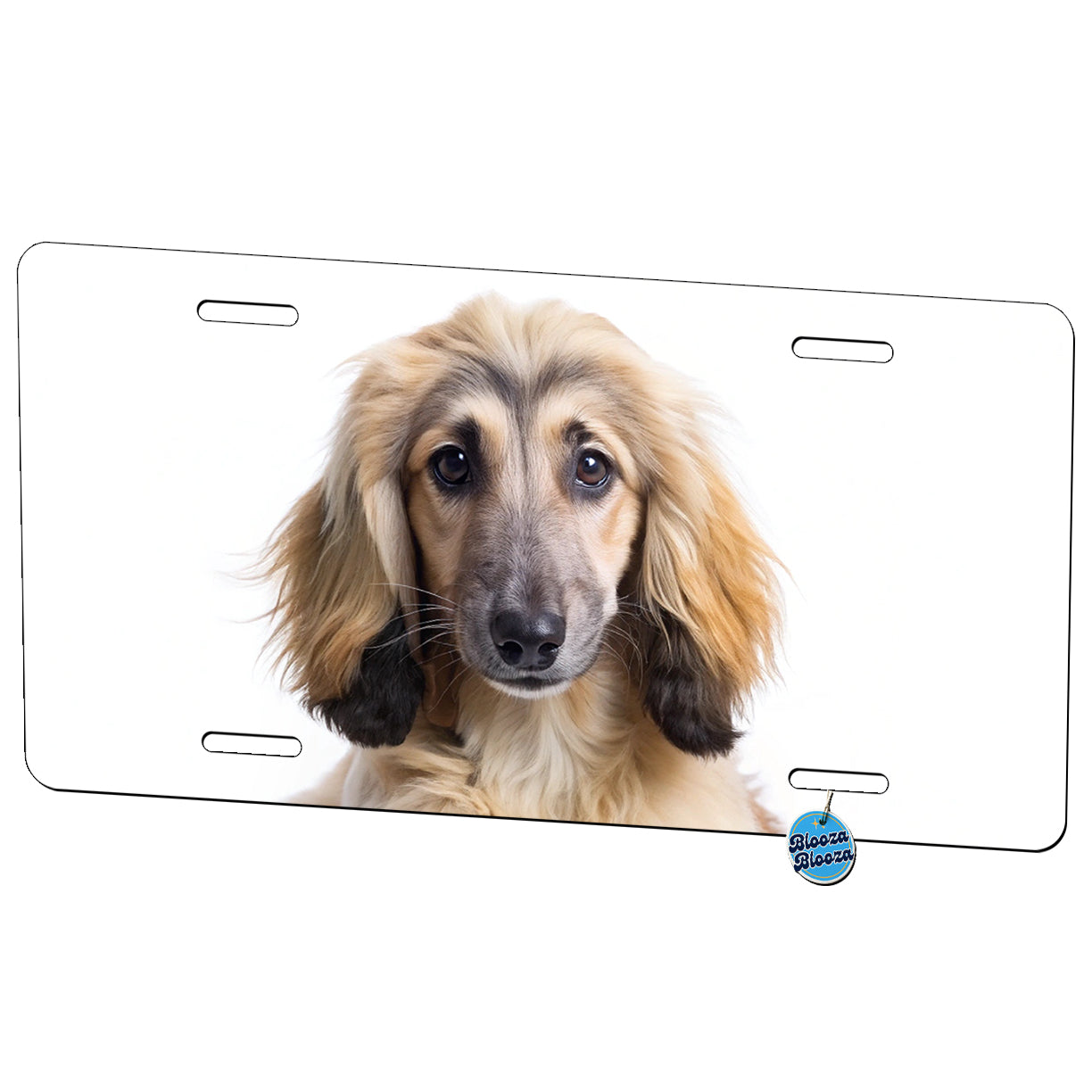 Afghan Hound Dog Puppy Photo Metal Vanity Novelty Tag License Plate for Trucks Cars SUVs