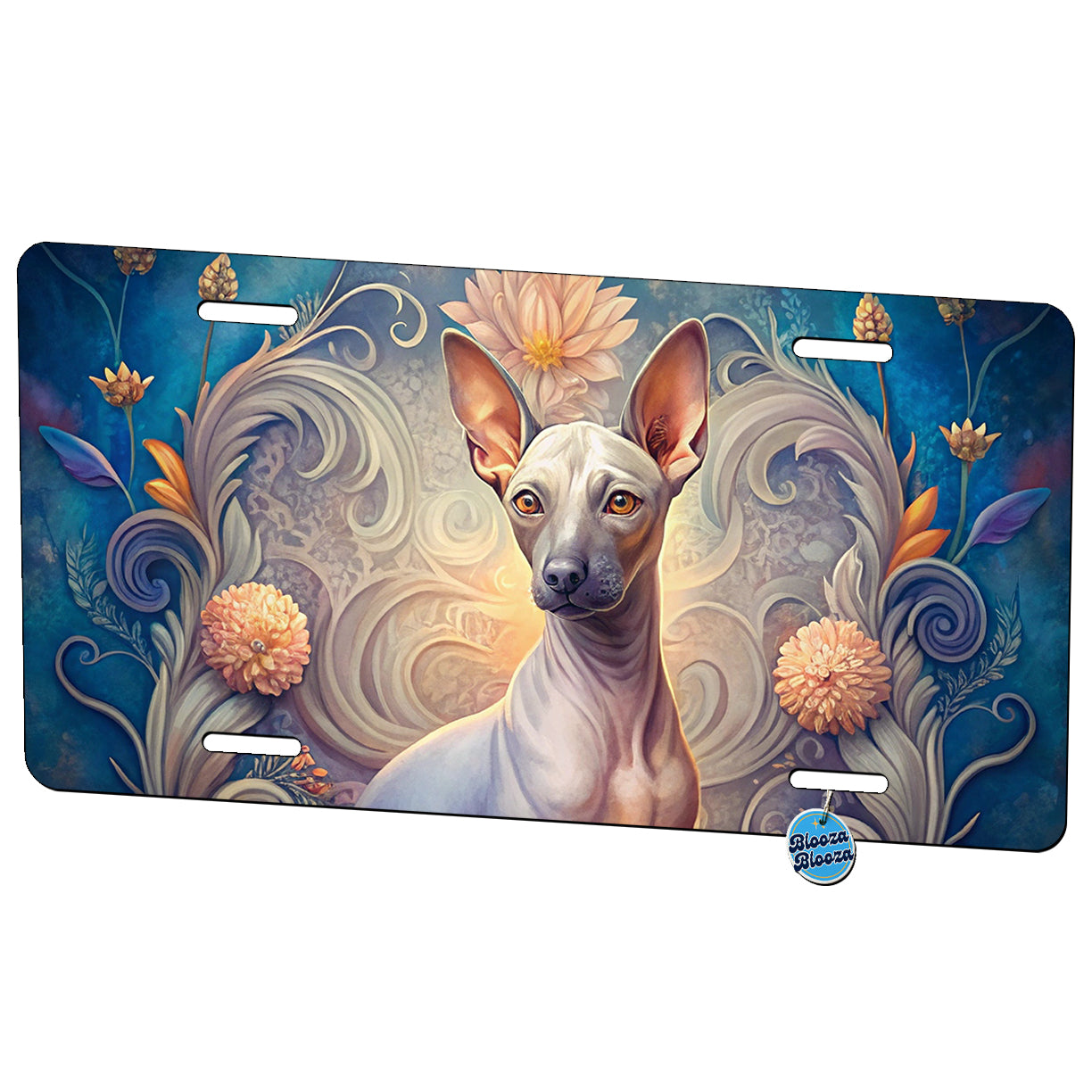 American Hairless Terrier Dog Art Nouveau Metal Vanity Novelty Tag License Plate for Trucks Cars SUVs