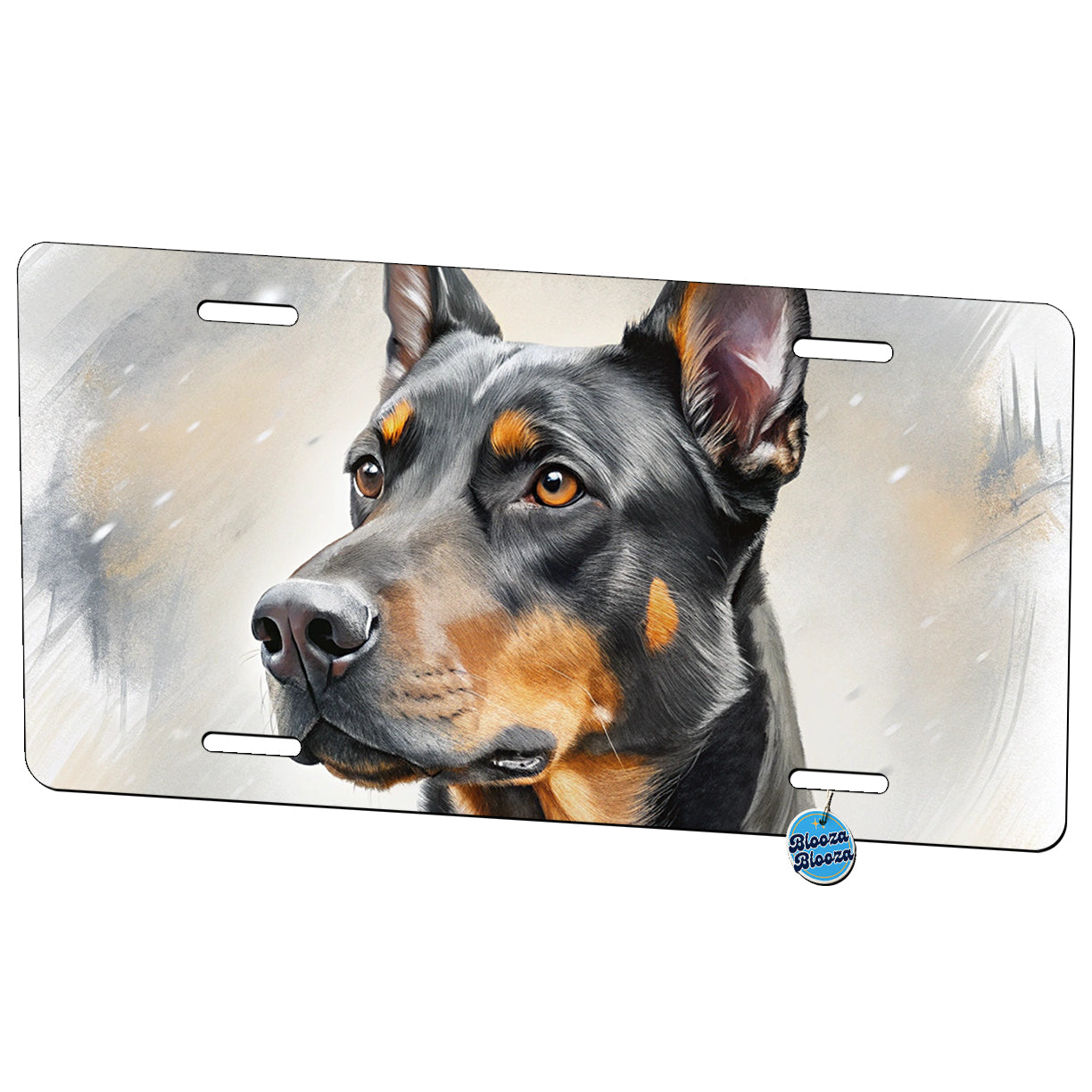 Beauceron Dog Illustration Metal Vanity Novelty Tag License Plate for Trucks Cars SUVs