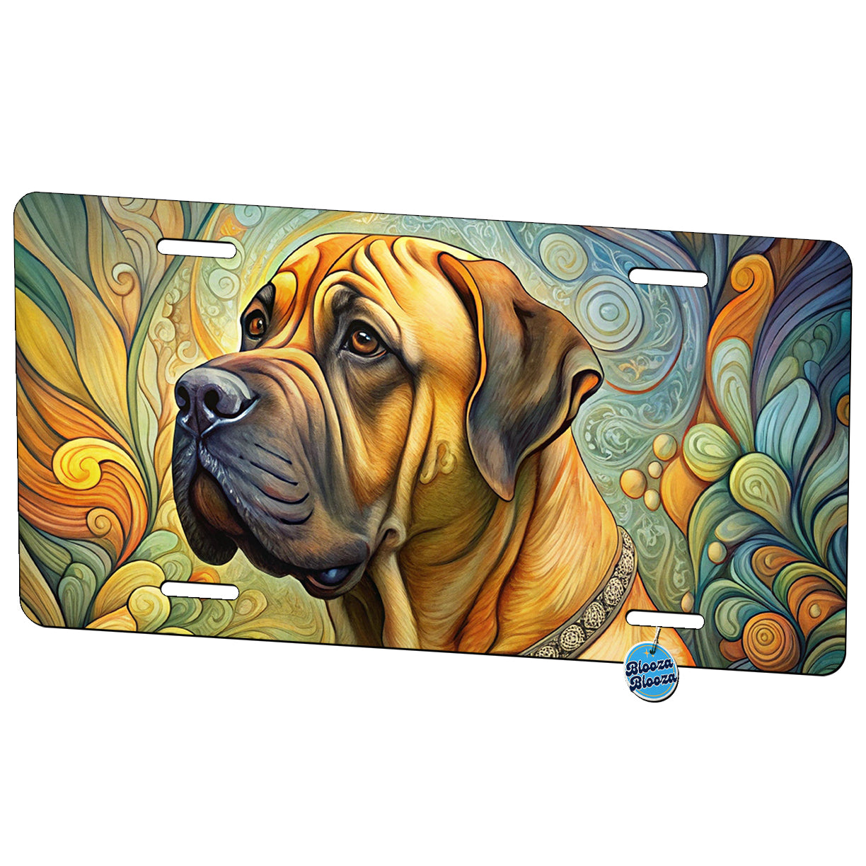 Boerboel Dog Art Nouveau Metal Vanity Novelty Tag License Plate for Trucks Cars SUVs