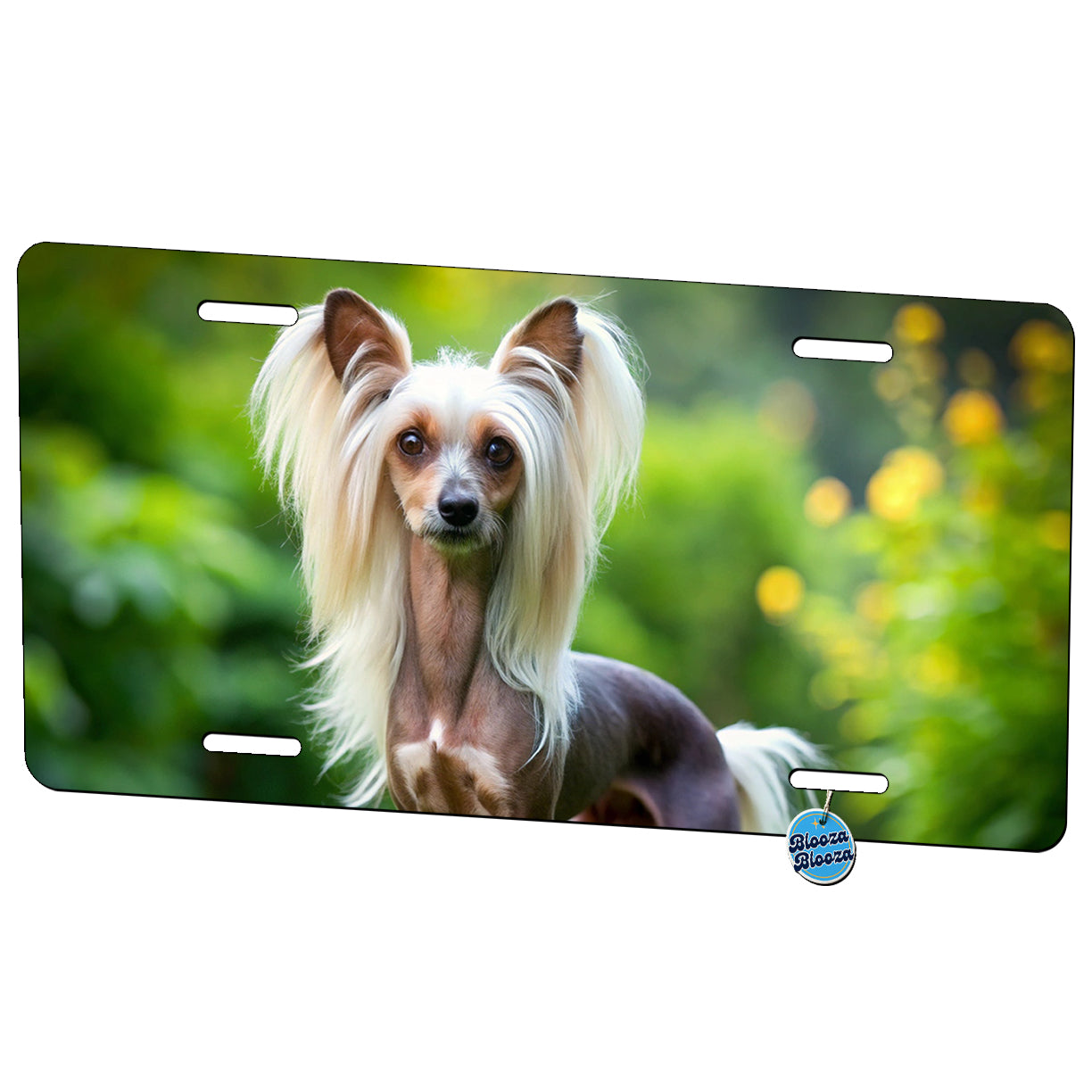 Chinese Crested Dog Photo Metal Vanity Novelty Tag License Plate for Trucks Cars SUVs