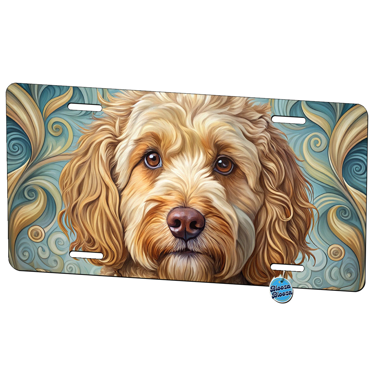 Cockapoo Dog Art Nouveau Metal Vanity Novelty Tag License Plate for Trucks Cars SUVs