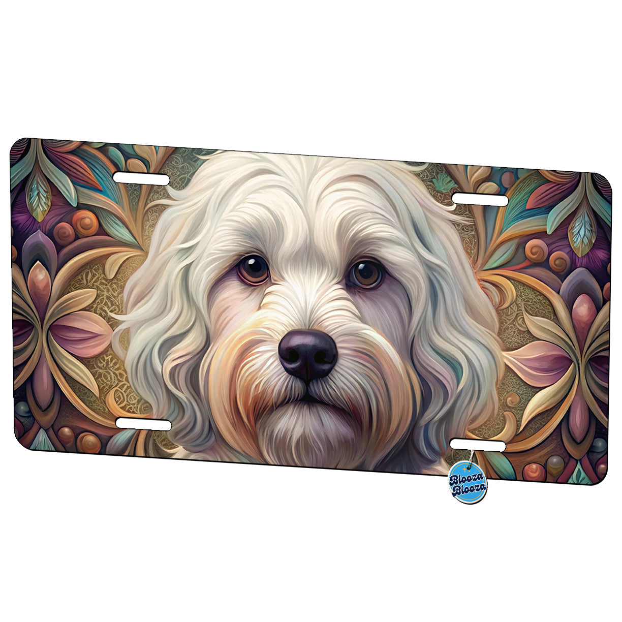 Coton De Tulear Dog Art Nouveau Metal Vanity Novelty Tag License Plate for Trucks Cars SUVs