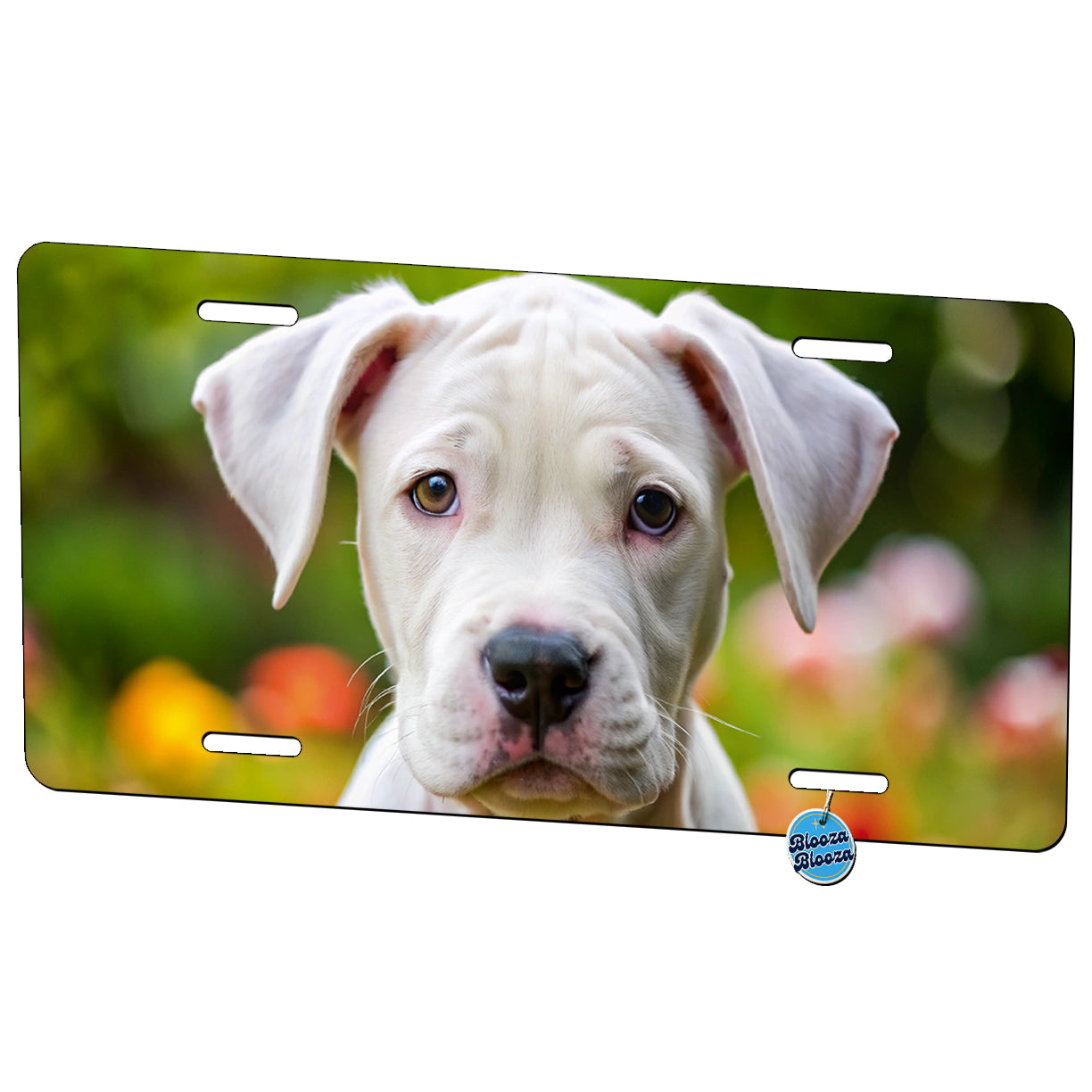 Dogo Argentino Dog Puppy Photo Metal Vanity Novelty Tag License Plate for Trucks Cars SUVs
