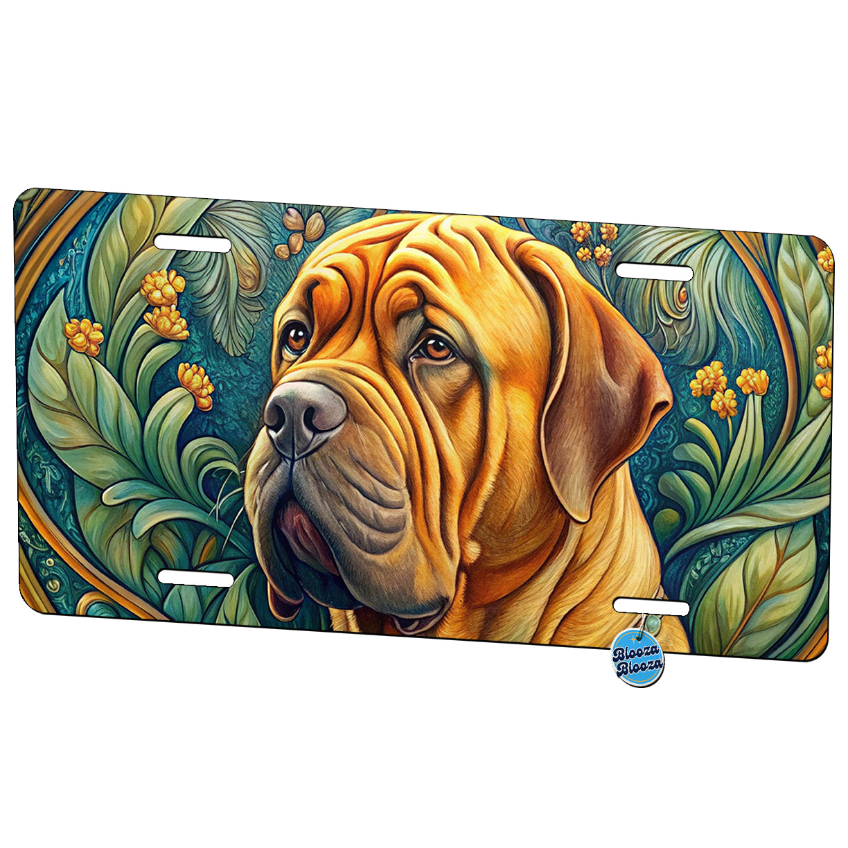 Dogues De Bordeaux Dog Art Nouveau Metal Vanity Novelty Tag License Plate for Trucks Cars SUVs