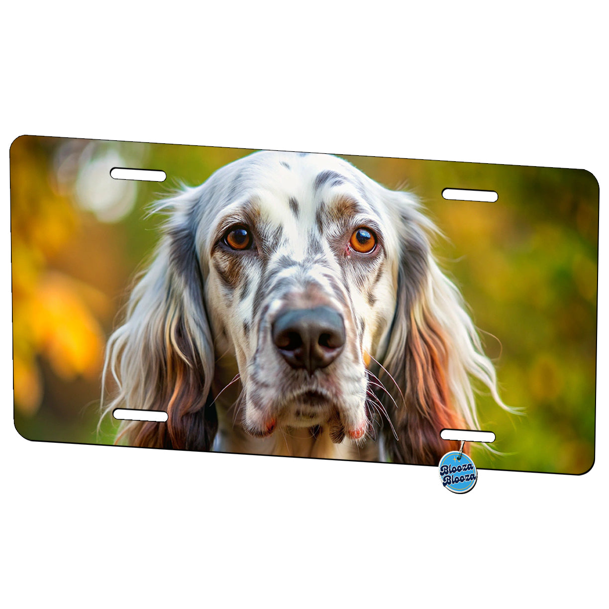 English Setter Dog Photo Metal Vanity Novelty Tag License Plate for Trucks Cars SUVs
