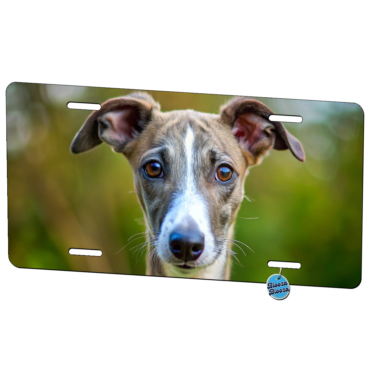 Greyhound Dog Puppy Photo Metal Vanity Novelty Tag License Plate for Trucks Cars SUVs