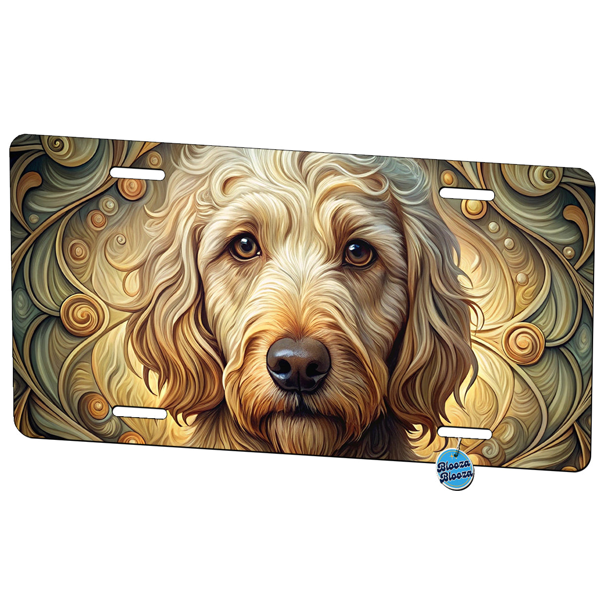 Labradoodle Dog Art Nouveau Metal Vanity Novelty Tag License Plate for Trucks Cars SUVs