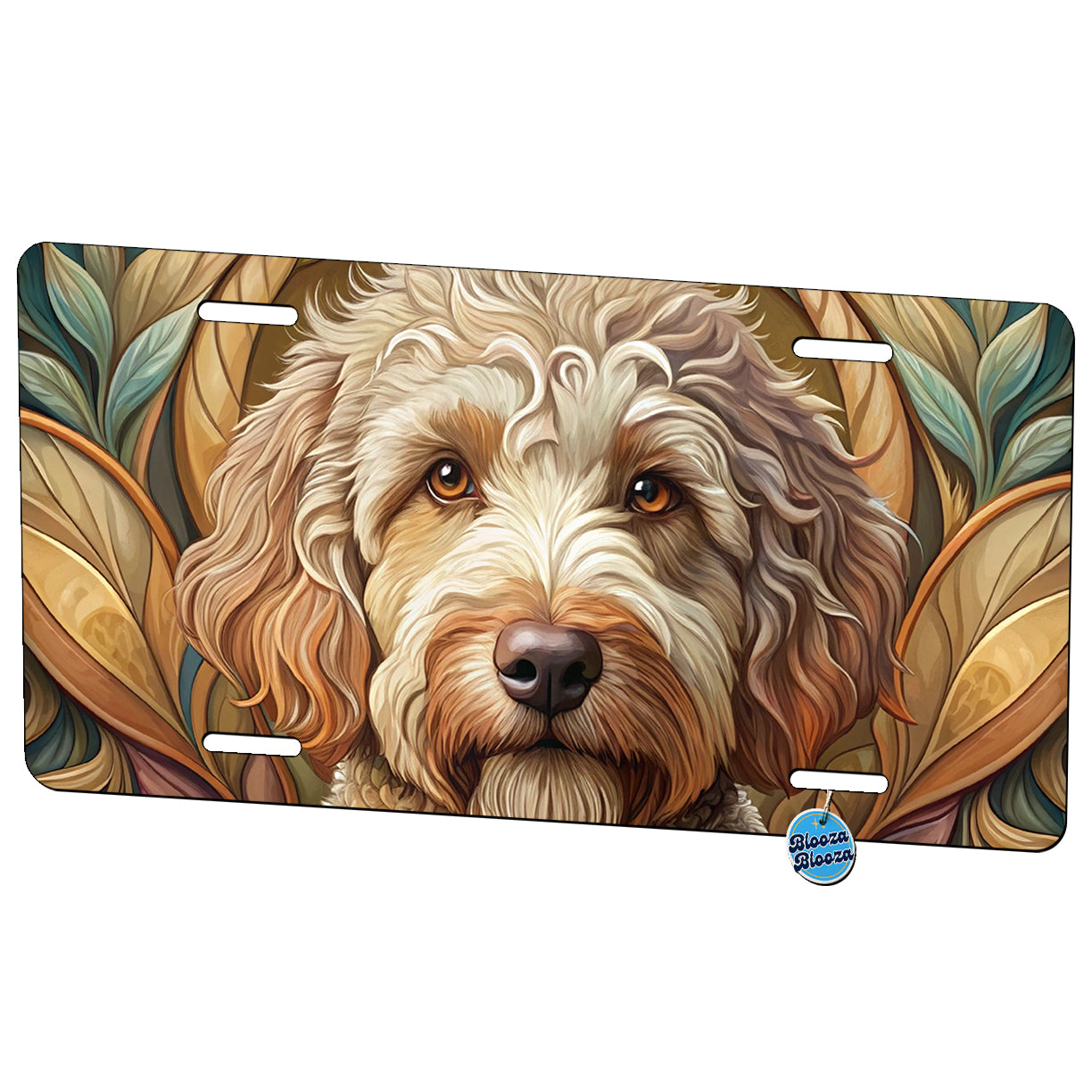 Lagotto Romagnolo Dog Art Nouveau Metal Vanity Novelty Tag License Plate for Trucks Cars SUVs