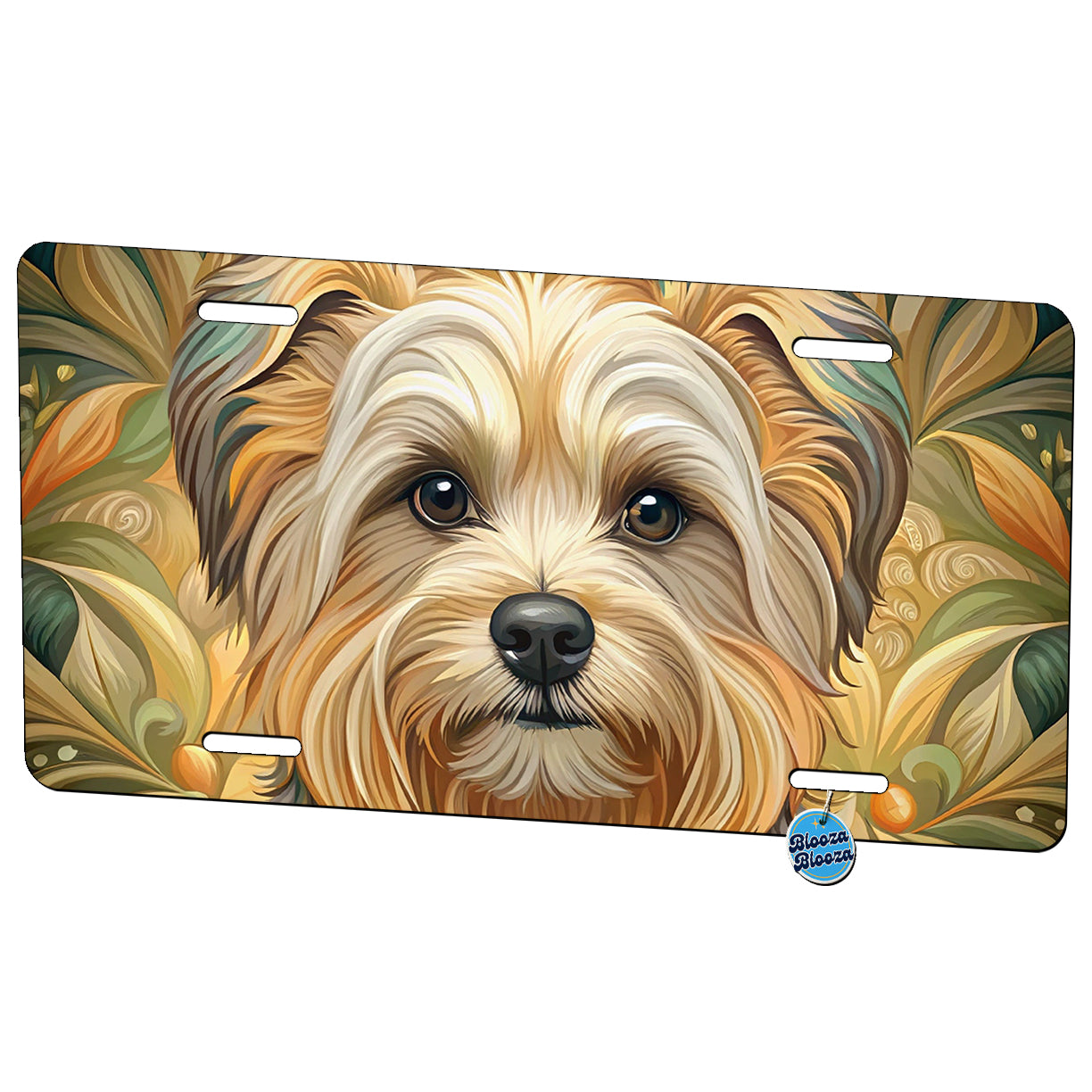 Morkie Dog Art Nouveau Metal Vanity Novelty Tag License Plate for Trucks Cars SUVs
