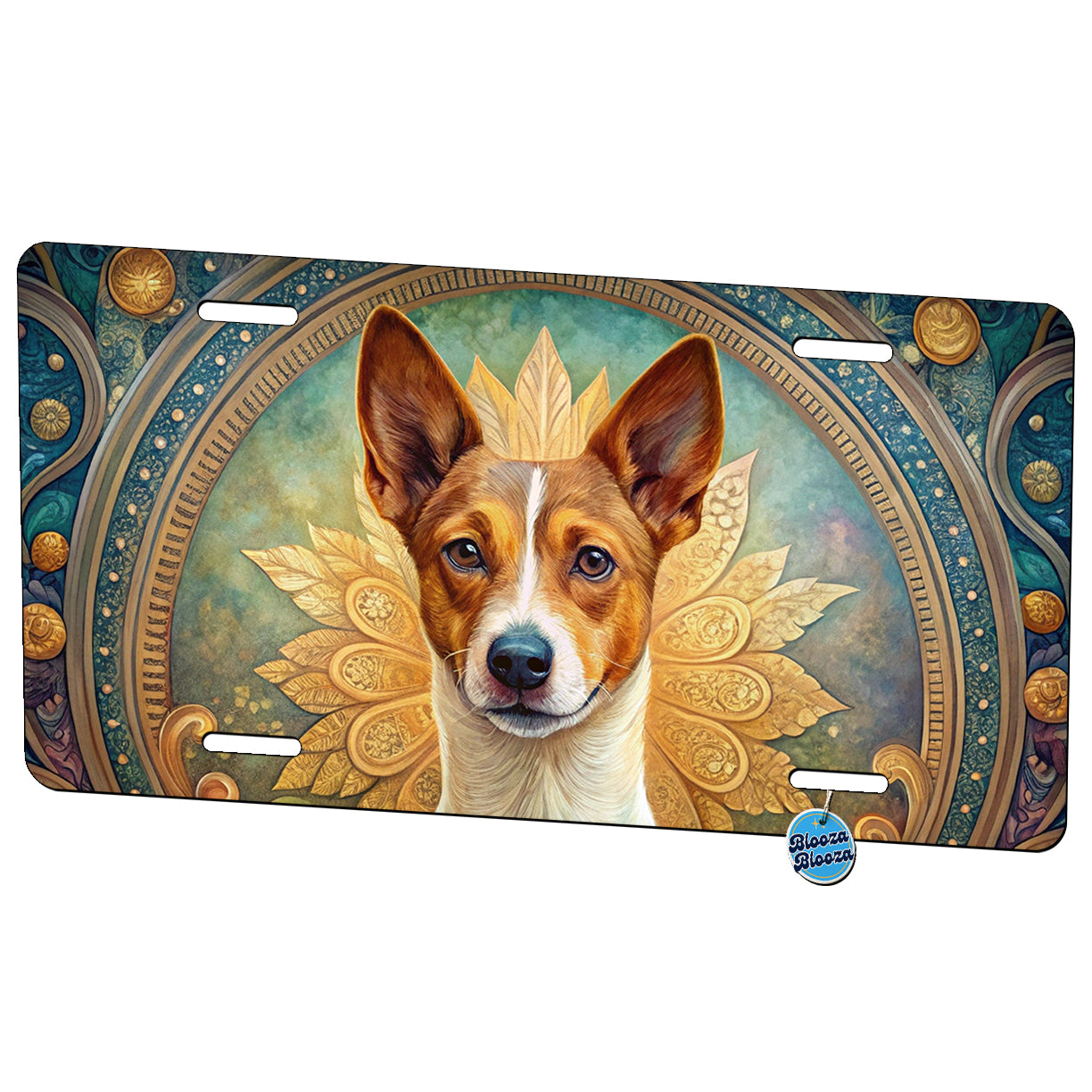 Portuguese Podengo Pequeno Dog Art Nouveau Metal Vanity Novelty Tag License Plate for Trucks Cars SUVs