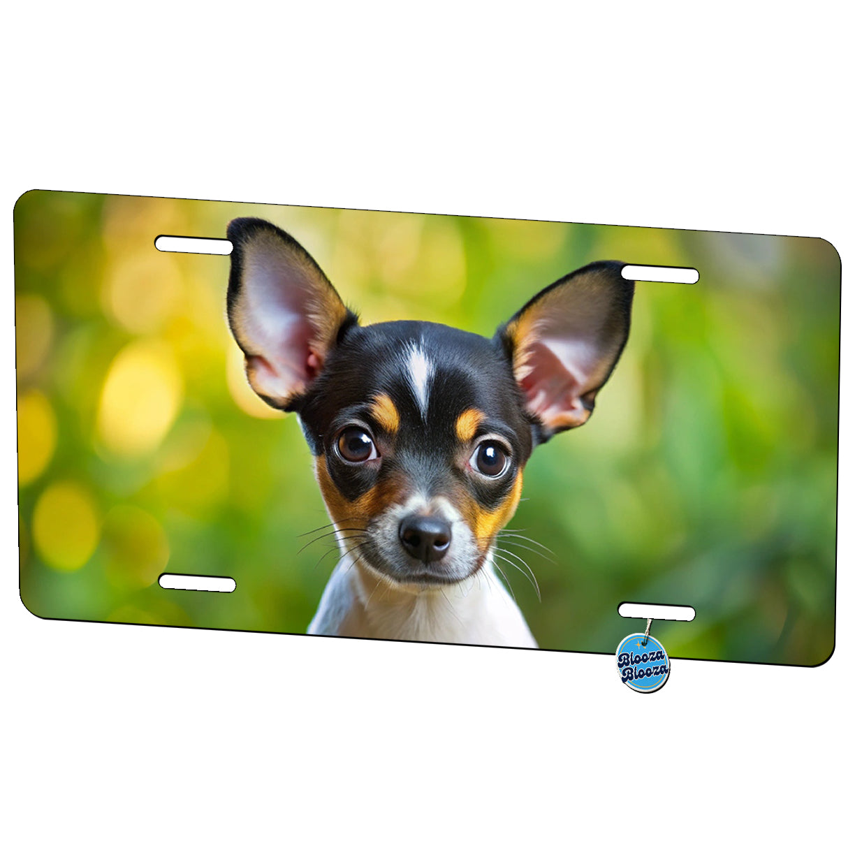 Rat Terrier Dog Puppy Photo Metal Vanity Novelty Tag License Plate for Trucks Cars SUVs