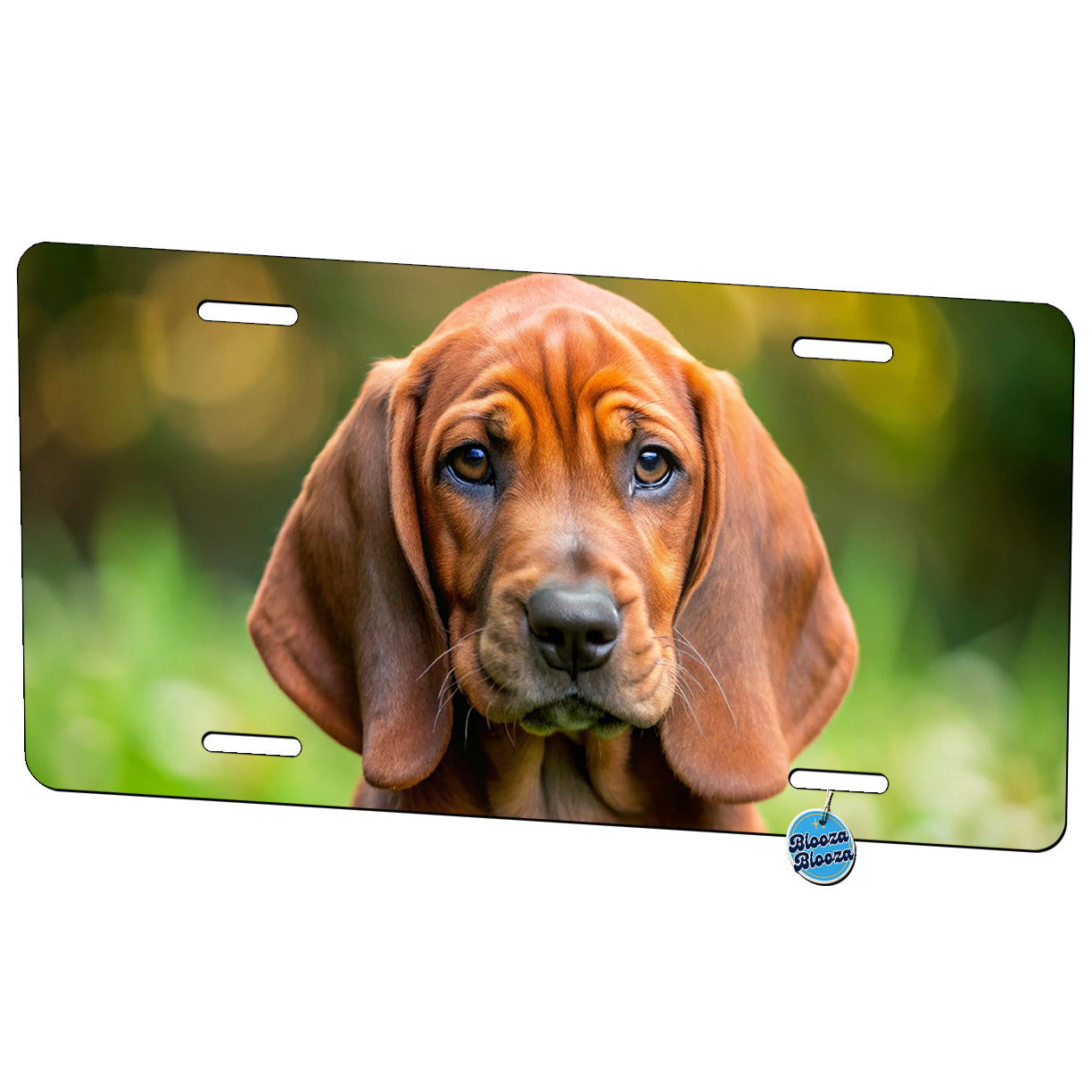 Redbone Coonhound Dog Puppy Photo Metal Vanity Novelty Tag License Plate for Trucks Cars SUVs