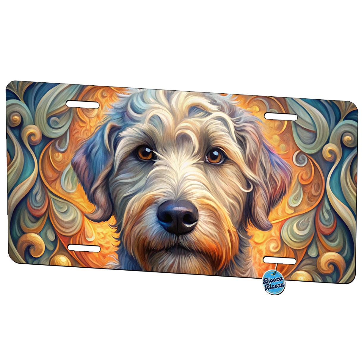 Schnoodle Dog Art Nouveau Metal Vanity Novelty Tag License Plate for Trucks Cars SUVs