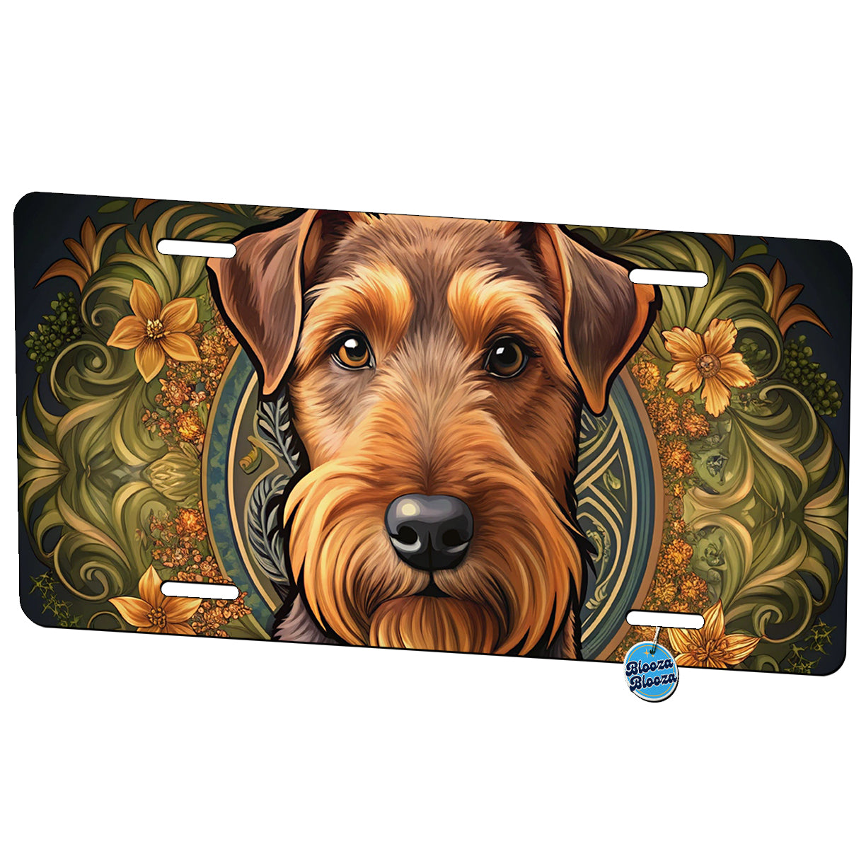 Welsh Terrier Dog Art Nouveau Metal Vanity Novelty Tag License Plate for Trucks Cars SUVs