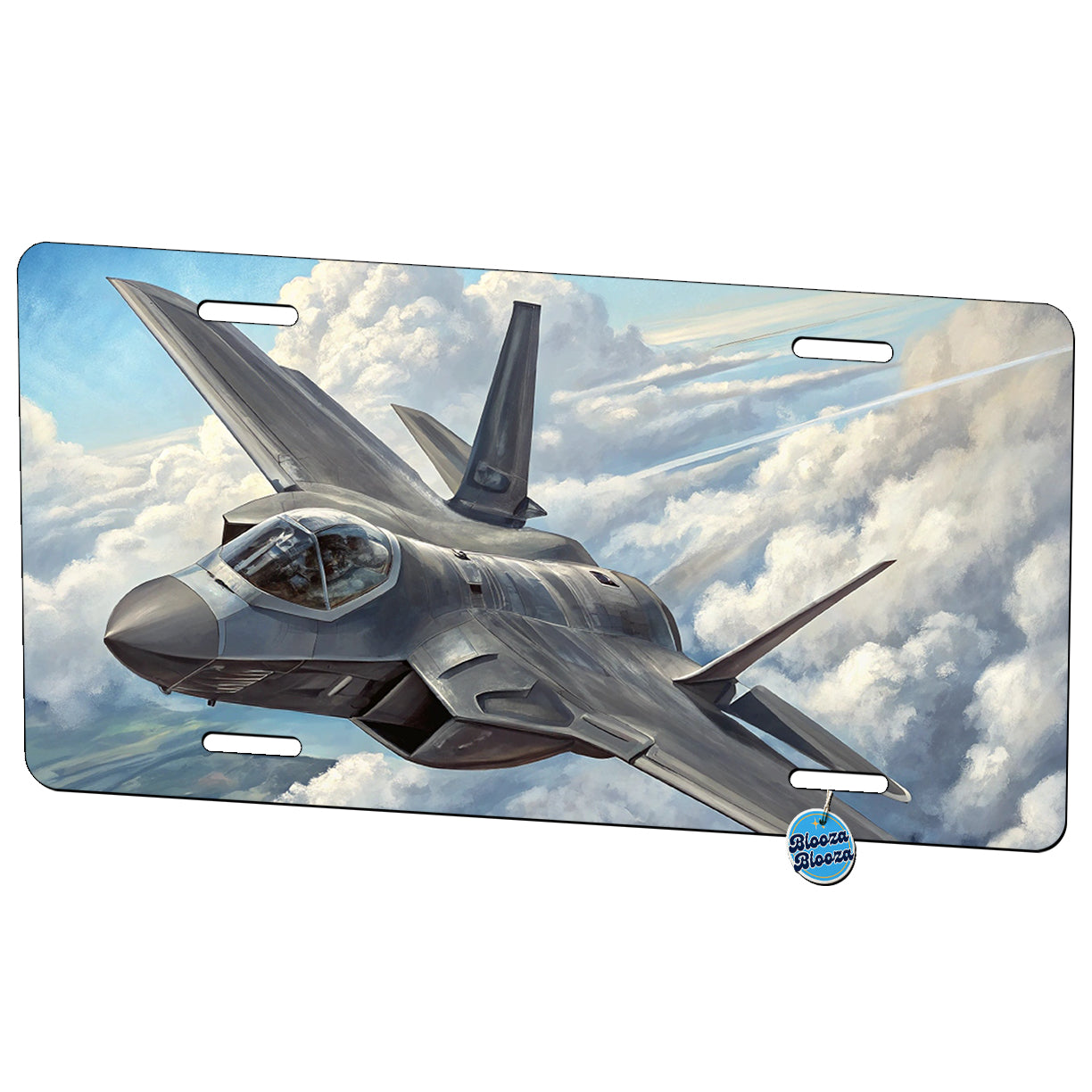 F-35 Lightning II Plane in Flight US Air Force Navy Marines Metal Vanity Novelty Tag License Plate for Trucks Cars SUVs