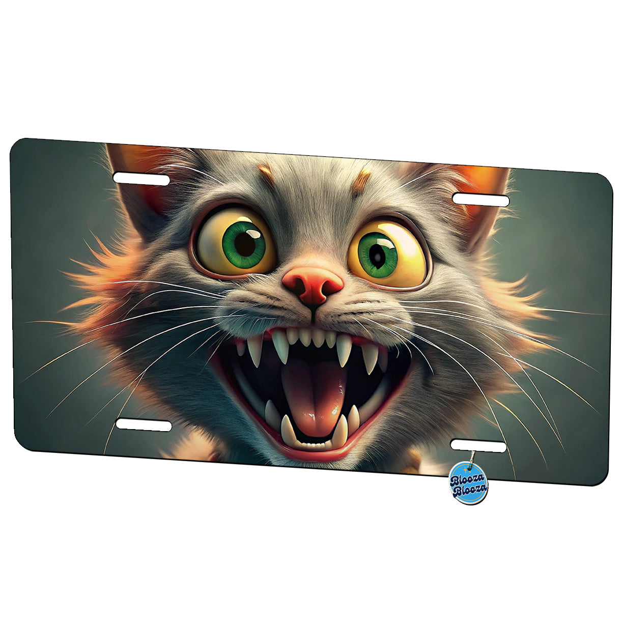 Funny Crazy Cat Metal Vanity Novelty Tag License Plate for Trucks Cars SUVs
