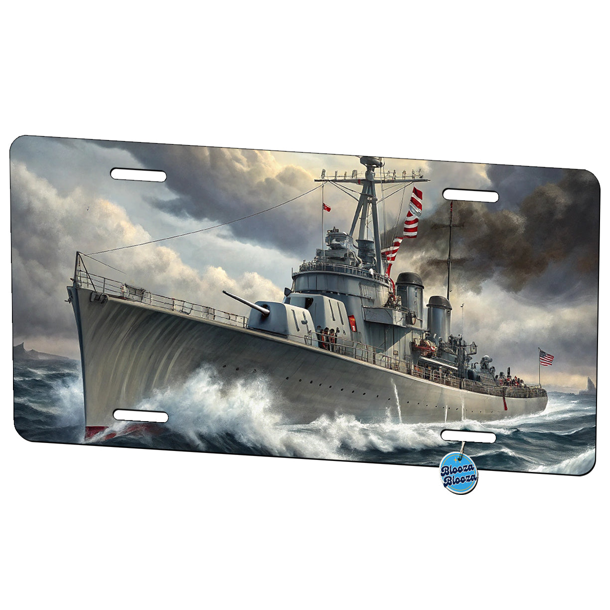 WWII Navy Destroyer Metal Vanity Novelty Tag License Plate for Trucks Cars SUVs