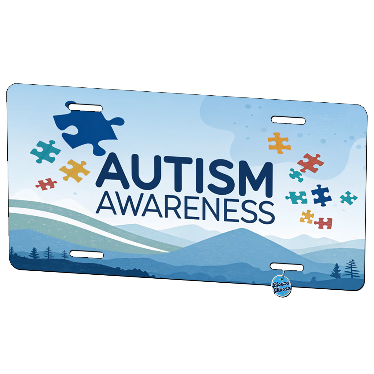 Autism Awareness Flying Puzzle Pieces Metal Vanity Novelty Tag License Plate for Trucks Cars SUVs