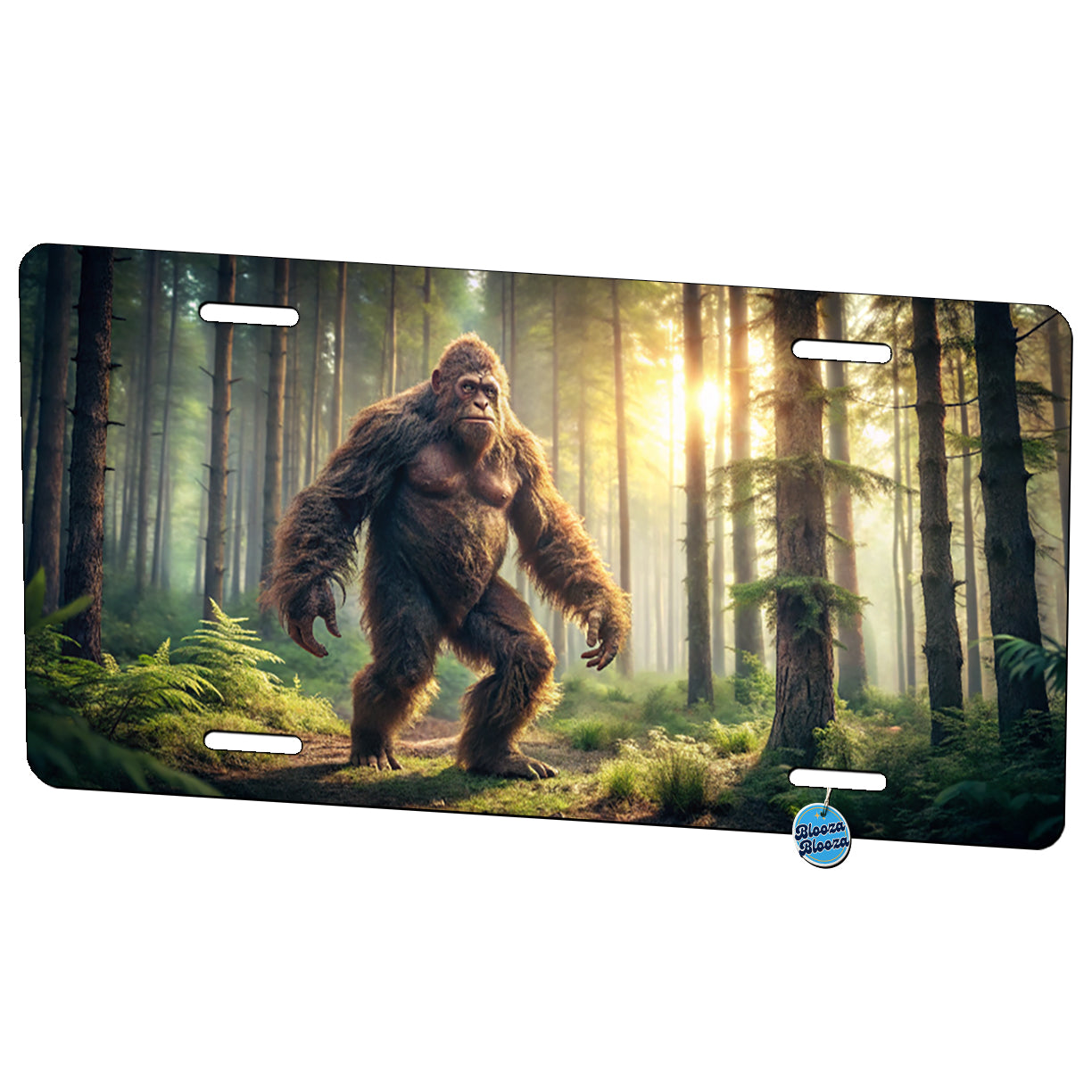 Big Foot Strolling Through The Forest Metal Vanity Novelty Tag License Plate for Trucks Cars SUVs