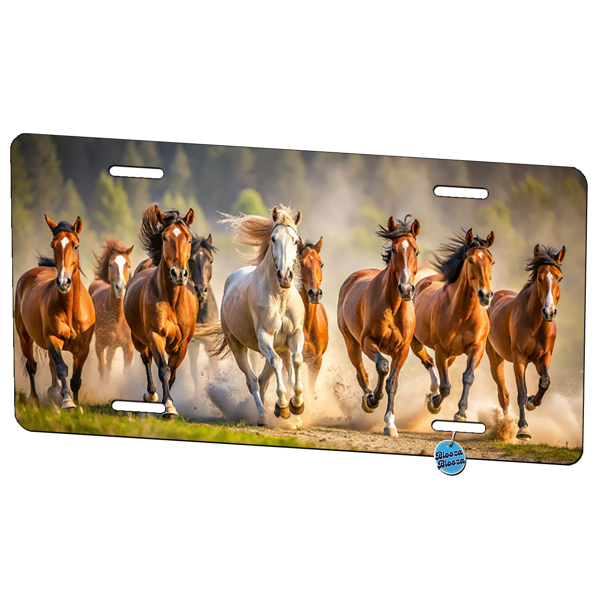 Galloping Horses on the Plain Metal Vanity Novelty Tag License Plate for Trucks Cars SUVs