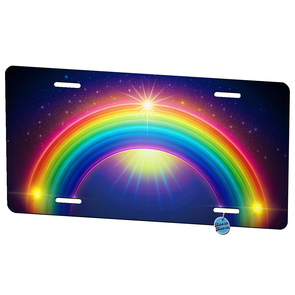 Glowing Rainbow Metal Vanity Novelty Tag License Plate for Trucks Cars SUVs