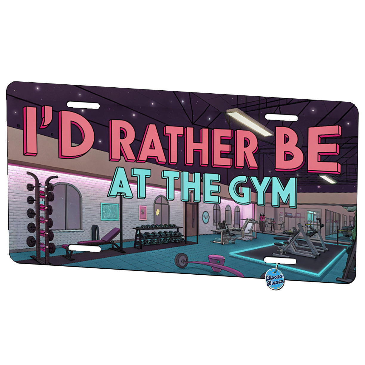 I'd Rather Be At The Gym Metal Vanity Novelty Tag License Plate for Trucks Cars SUVs